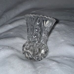 Vintage ZAJECAR Hand Cut 24% Lead Crystal Bud Vase/Toothpick Holder, Yugoslavia